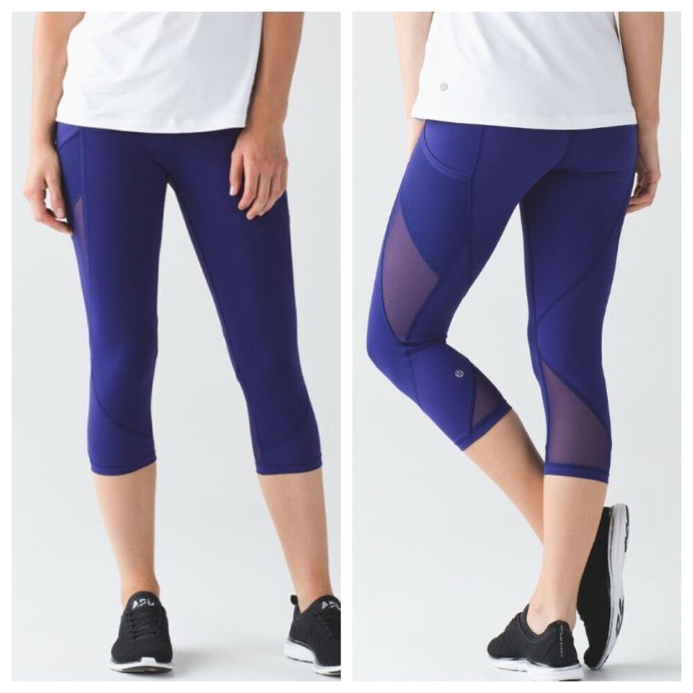 Lululemon Fast As Light Crop Emperor Blue Size 6